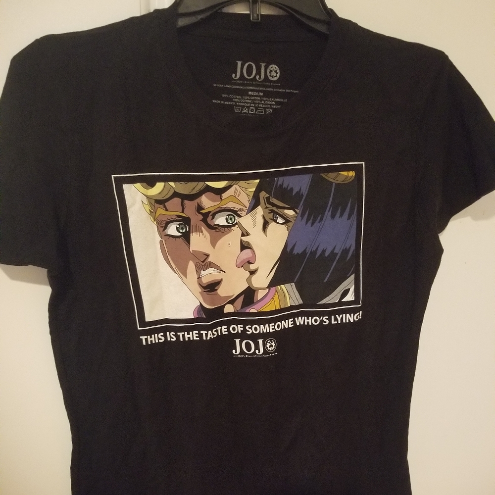 Amime T Shirt JOJO " THIS IS THE TASTE OF SOMEONE WH IS LYING". Size Med…